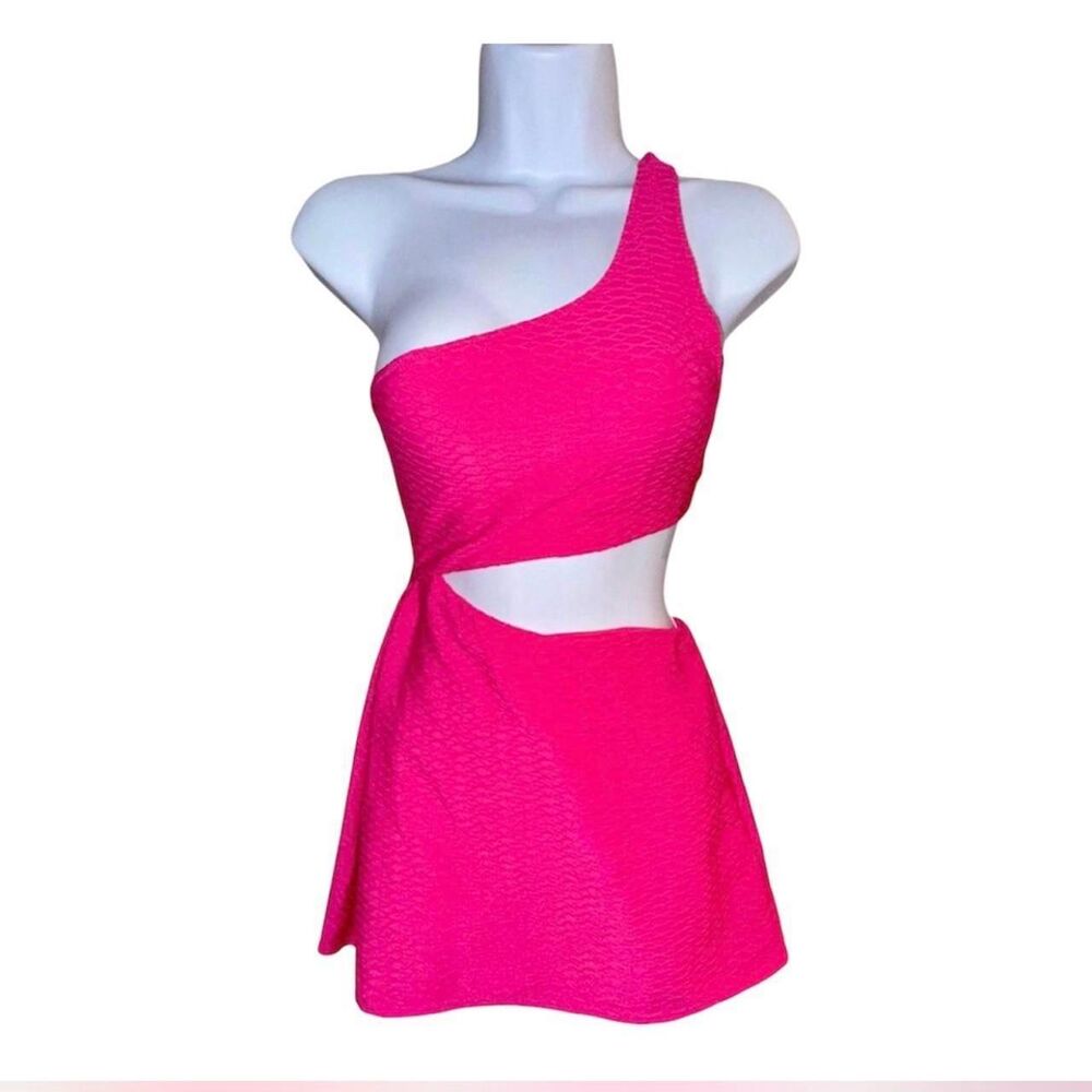 Victoria’s Secret Cut-Out One Shoulder Swim Dress Pink X-Small NWT